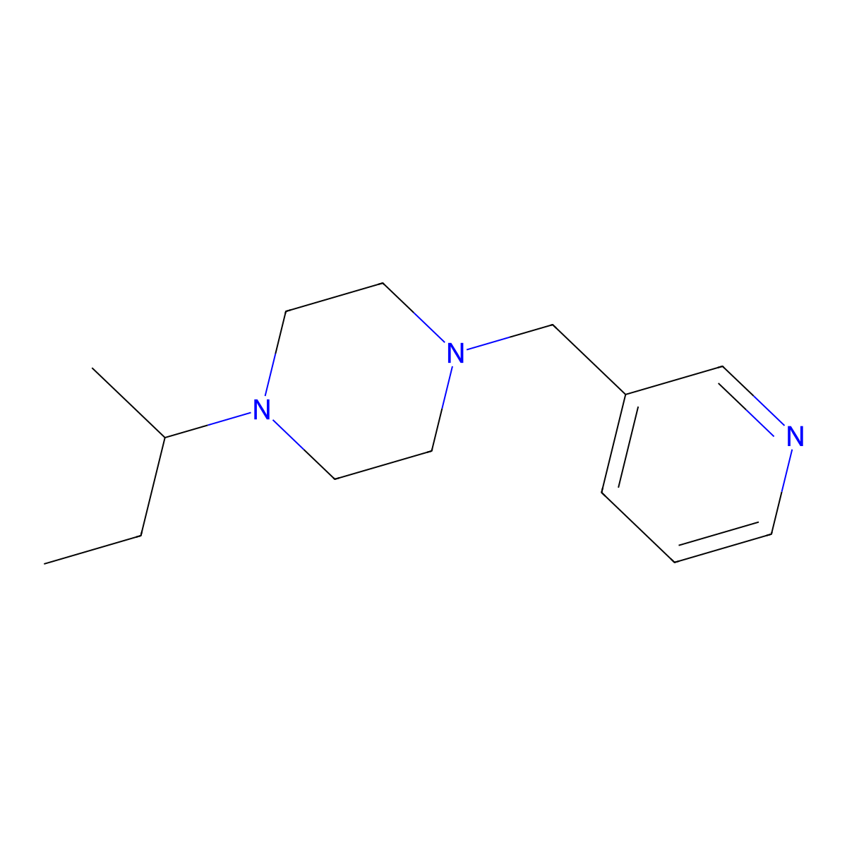 1-(Butan-2-yl)-4-(pyridin-3-ylmethyl)piperazine molecular structure, CAS 356075-97-3