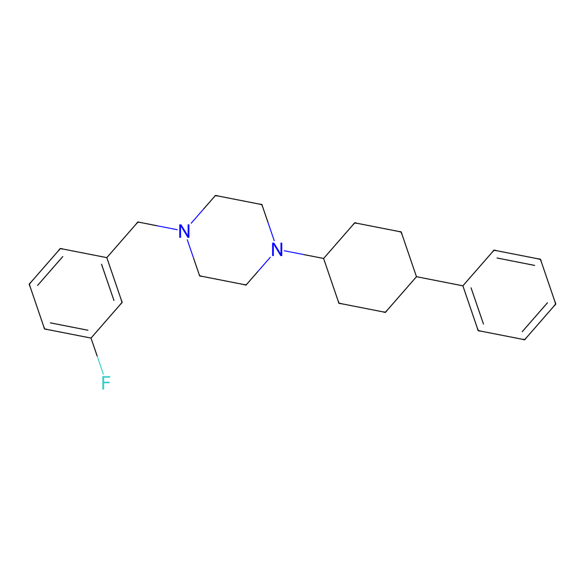 1-[(3-Fluorophenyl)methyl]-4-(4-phenylcyclohexyl)piperazine molecular structure, CAS 356076-00-1