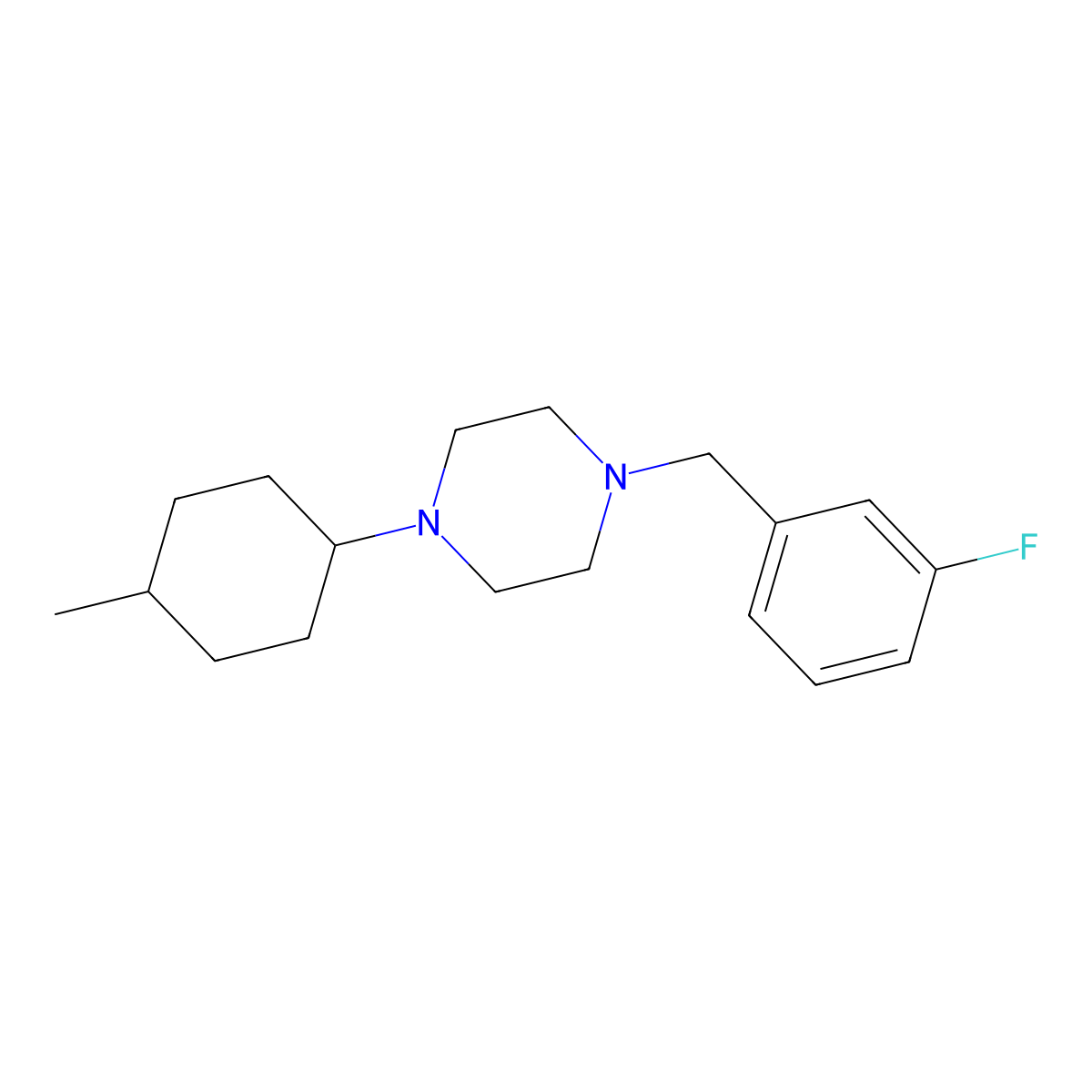 1-[(3-Fluorophenyl)methyl]-4-(4-methylcyclohexyl)piperazine molecular structure, CAS 356076-01-2