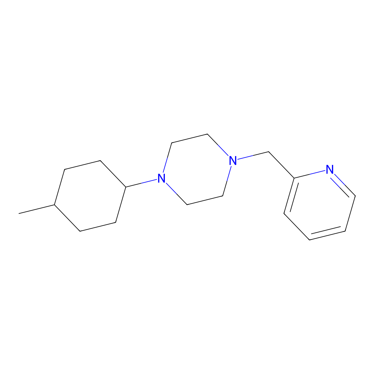 1-(4-Methylcyclohexyl)-4-(pyridin-2-ylmethyl)piperazine molecular structure, CAS 356076-03-4
