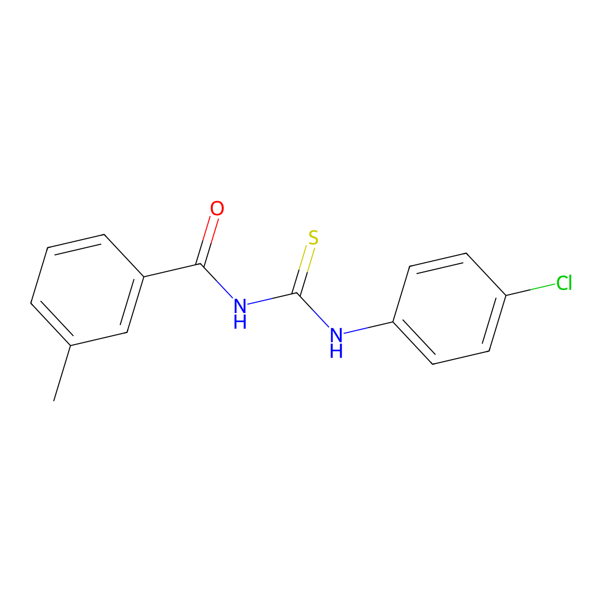 N-[(4-chlorophenyl)carbamothioyl]-3-methylbenzamide molecular structure, CAS 356076-31-8
