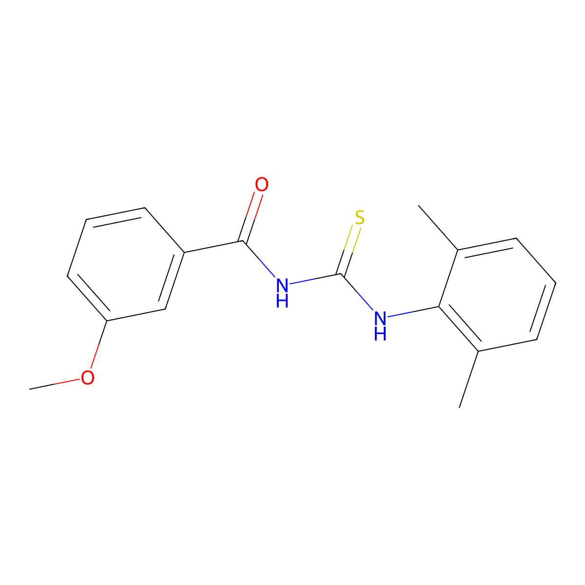 N-[(2,6-dimethylphenyl)carbamothioyl]-3-methoxybenzamide molecular structure, CAS 356076-35-2