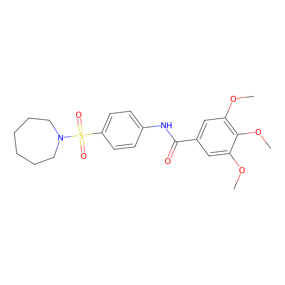 N-[4-(azepan-1-ylsulfonyl)phenyl]-3,4,5-trimethoxybenzamide molecular structure, CAS 356076-36-3