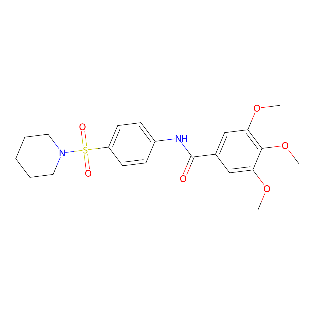 3,4,5-trimethoxy-N-[4-(piperidin-1-ylsulfonyl)phenyl]benzamide molecular structure, CAS 356076-38-5