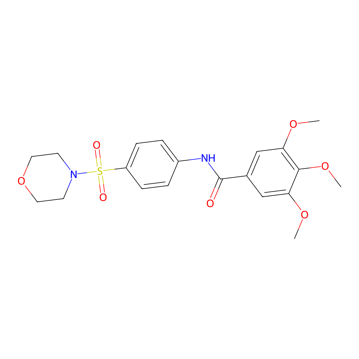 3,4,5-trimethoxy-N-(4-morpholin-4-ylsulfonylphenyl)benzamide molecular structure, CAS 356076-41-0