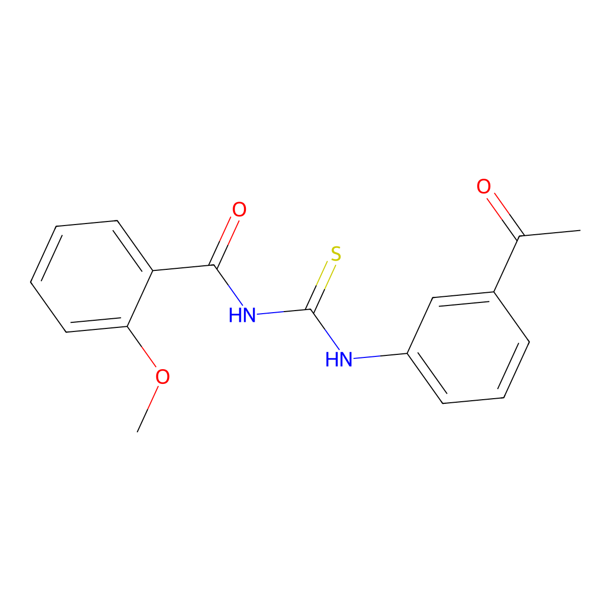 N-[(3-acetylphenyl)carbamothioyl]-2-methoxybenzamide molecular structure, CAS 356076-55-6