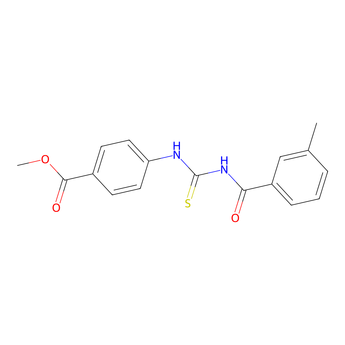 Methyl 4-(3-(3-methylbenzoyl)thioureido)benzoate molecular structure, CAS 356076-57-8