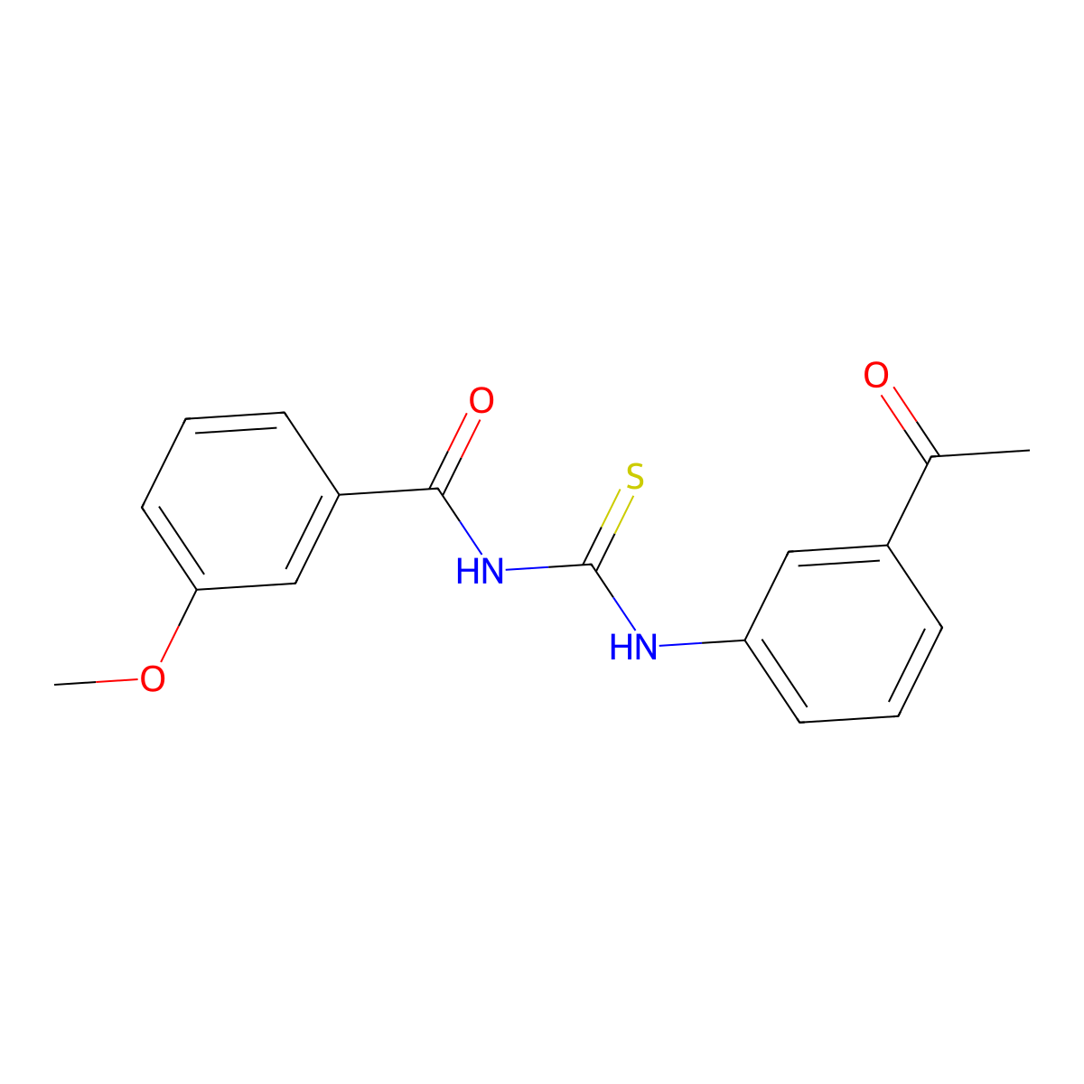 N-[(3-acetylphenyl)carbamothioyl]-3-methoxybenzamide molecular structure, CAS 356076-59-0