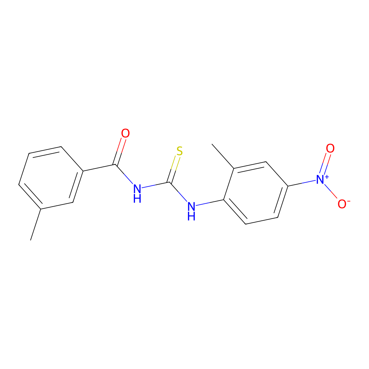 3-methyl-N-[(2-methyl-4-nitrophenyl)carbamothioyl]benzamide molecular structure, CAS 356076-62-5