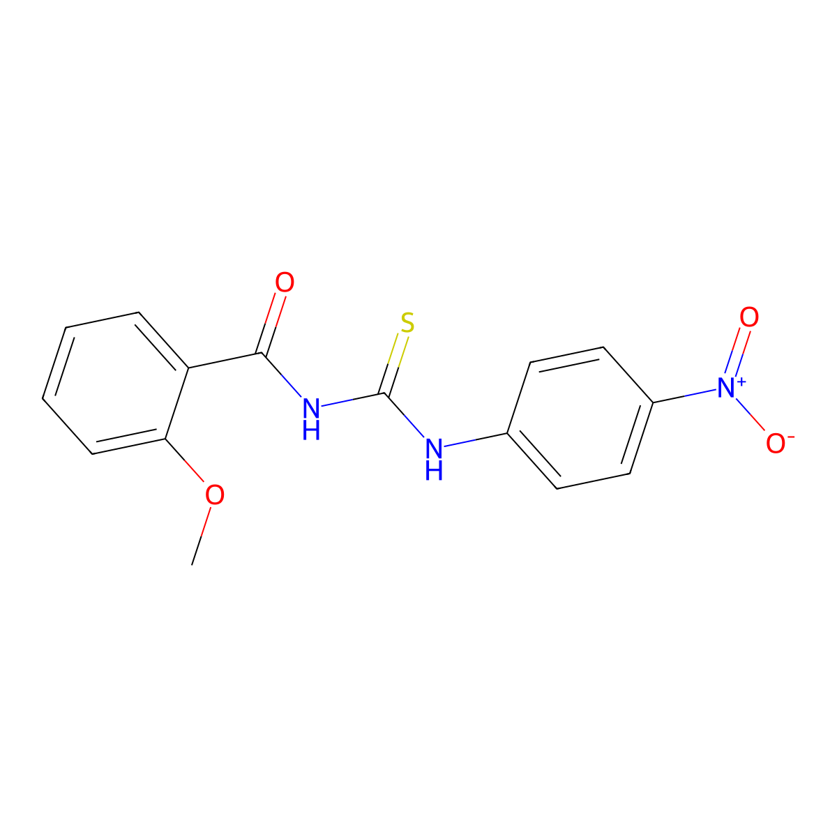 2-methoxy-N-[(4-nitrophenyl)carbamothioyl]benzamide molecular structure, CAS 356076-66-9