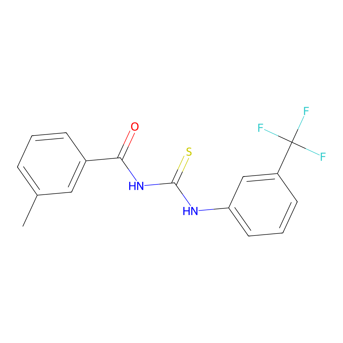 3-methyl-N-[[3-(trifluoromethyl)phenyl]carbamothioyl]benzamide molecular structure, CAS 356076-75-0