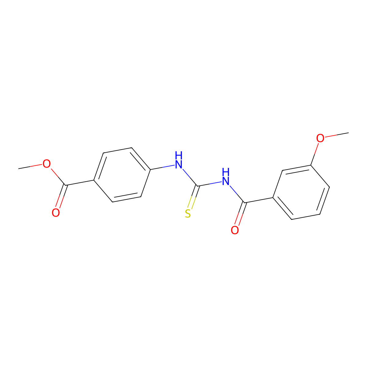 Methyl 4-[(3-methoxybenzoyl)carbamothioylamino]benzoate molecular structure, CAS 356076-83-0
