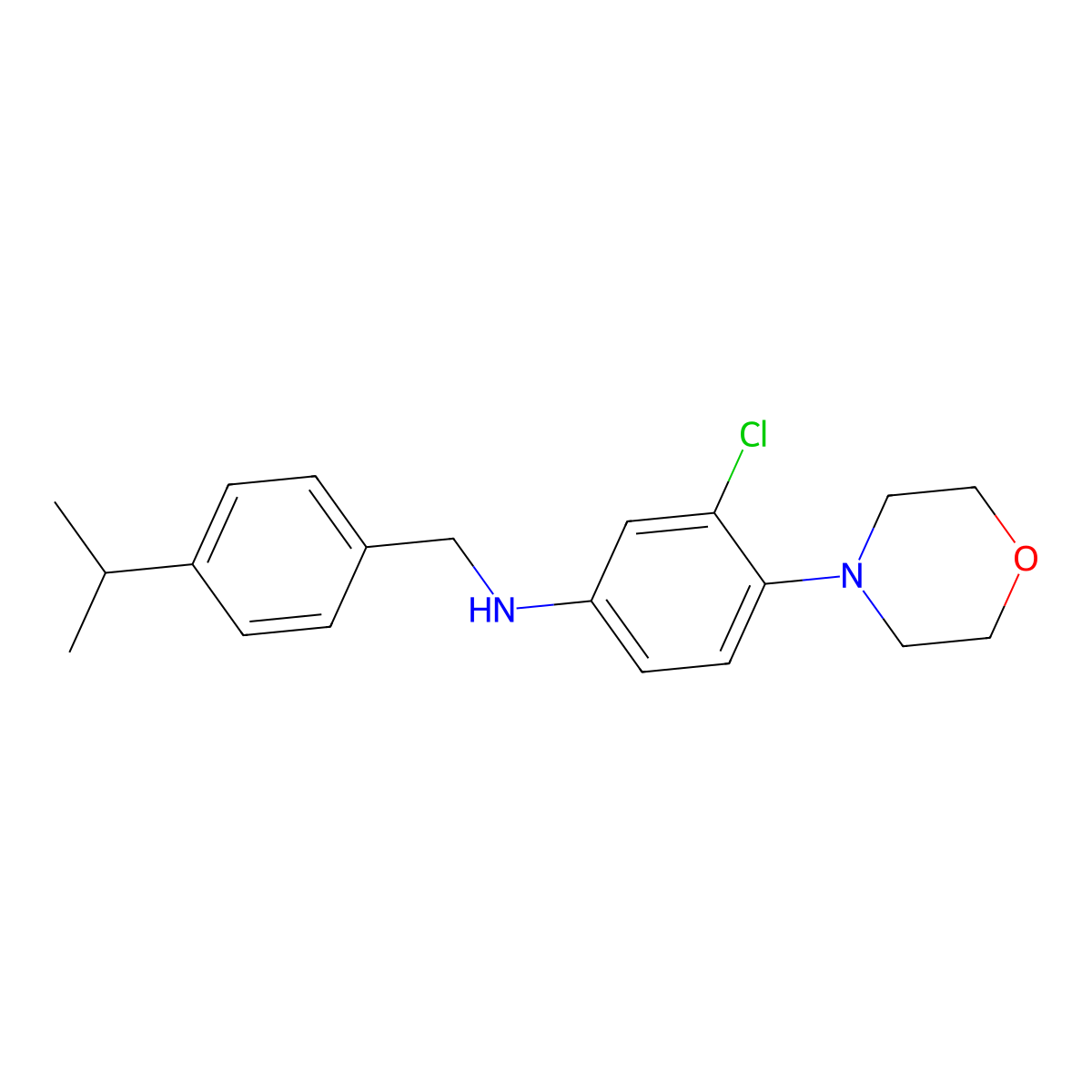 3-chloro-4-(morpholin-4-yl)-N-[4-(propan-2-yl)benzyl]aniline molecular structure, CAS 356076-85-2