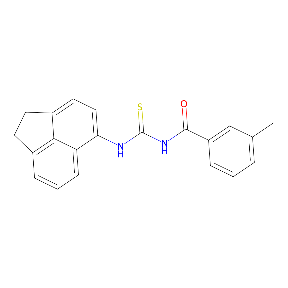 N-(1,2-dihydroacenaphthylen-5-ylcarbamothioyl)-3-methylbenzamide molecular structure, CAS 356076-89-6