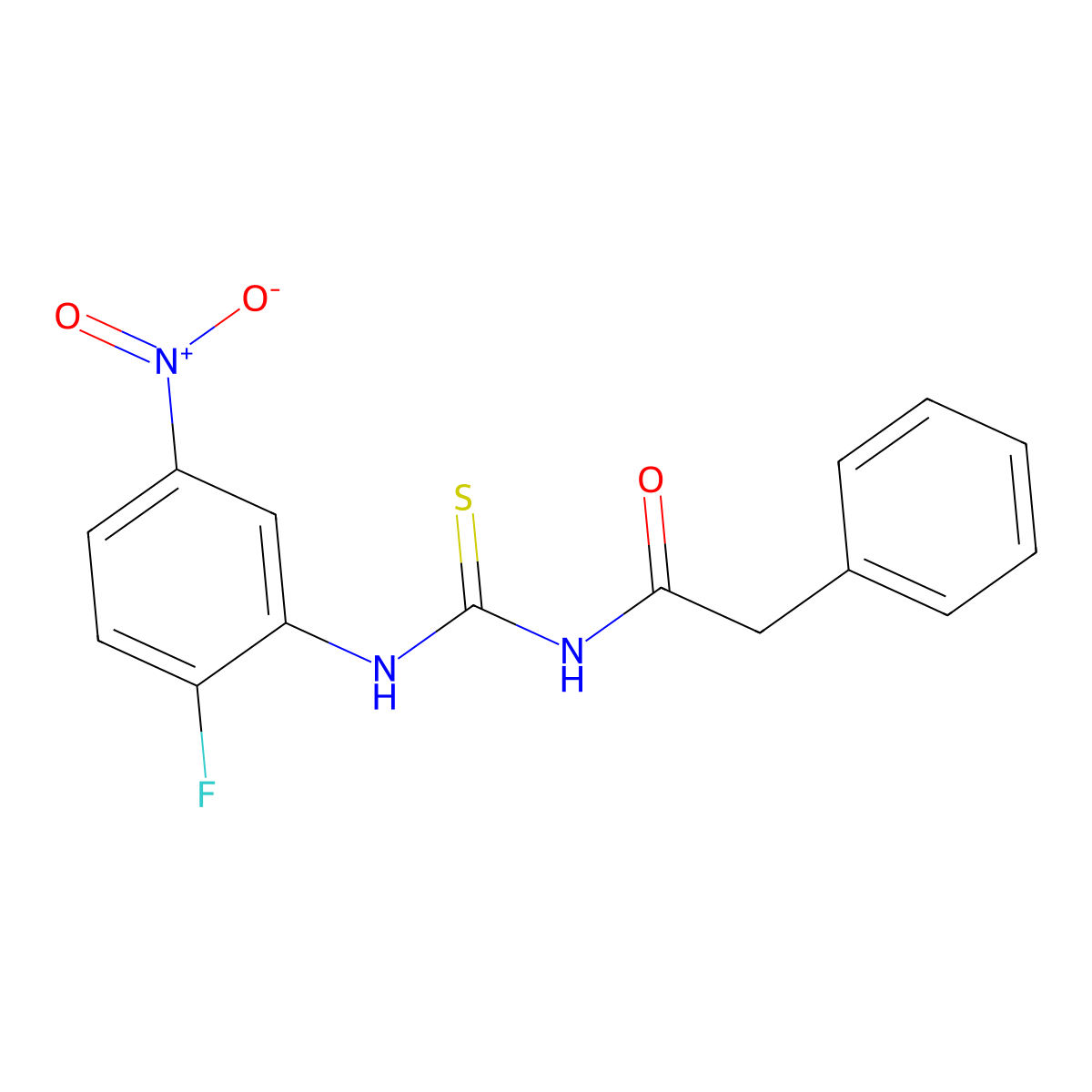 N-[(2-fluoro-5-nitrophenyl)carbamothioyl]-2-phenylacetamide molecular structure, CAS 356077-31-1