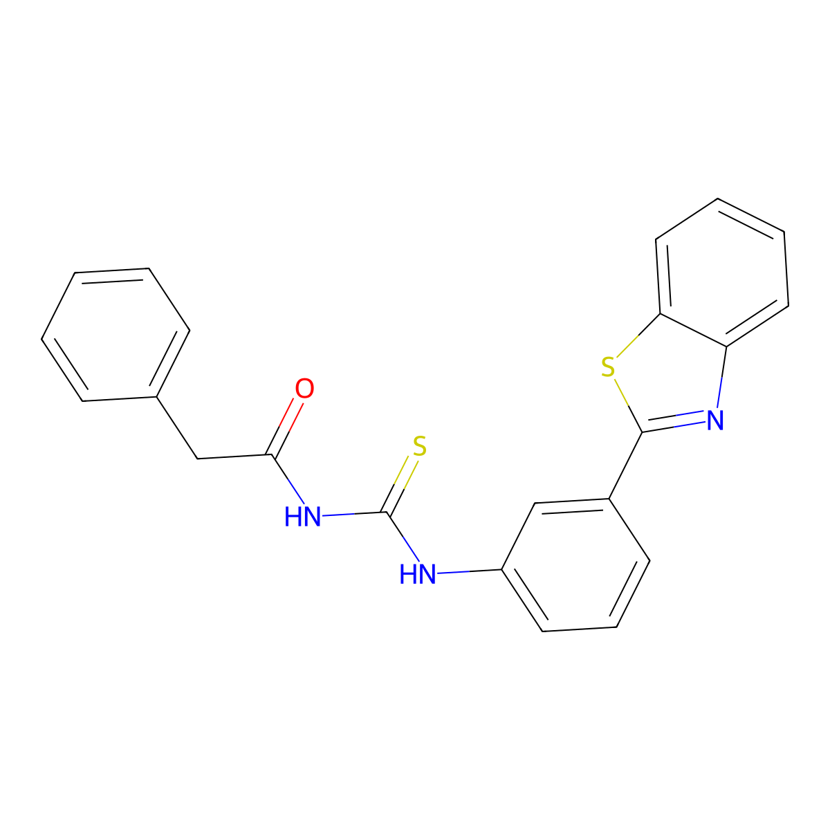 N-[[3-(1,3-benzothiazol-2-yl)phenyl]carbamothioyl]-2-phenylacetamide molecular structure, CAS 356077-36-6