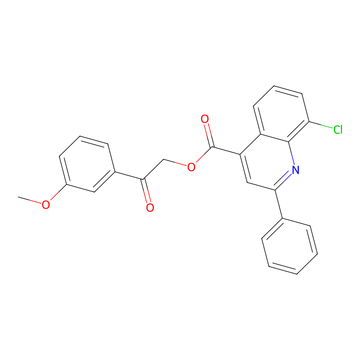 2-(3-Methoxyphenyl)-2-oxoethyl 8-chloro-2-phenylquinoline-4-carboxylate molecular structure, CAS 356077-47-9