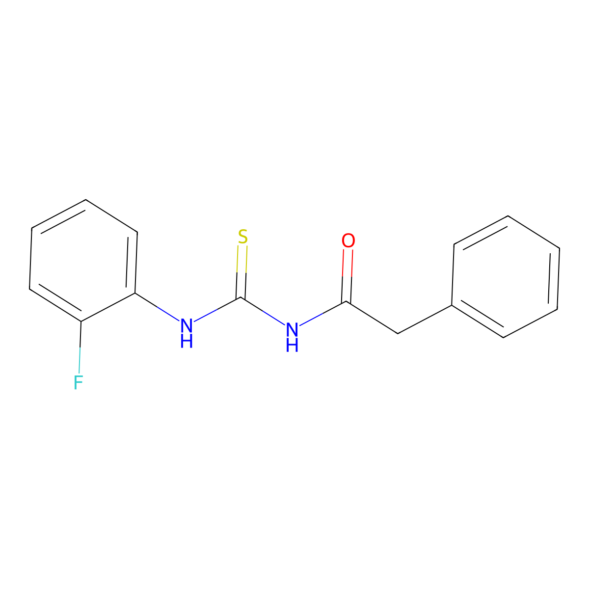 N-[(2-fluorophenyl)carbamothioyl]-2-phenylacetamide molecular structure, CAS 356077-56-0