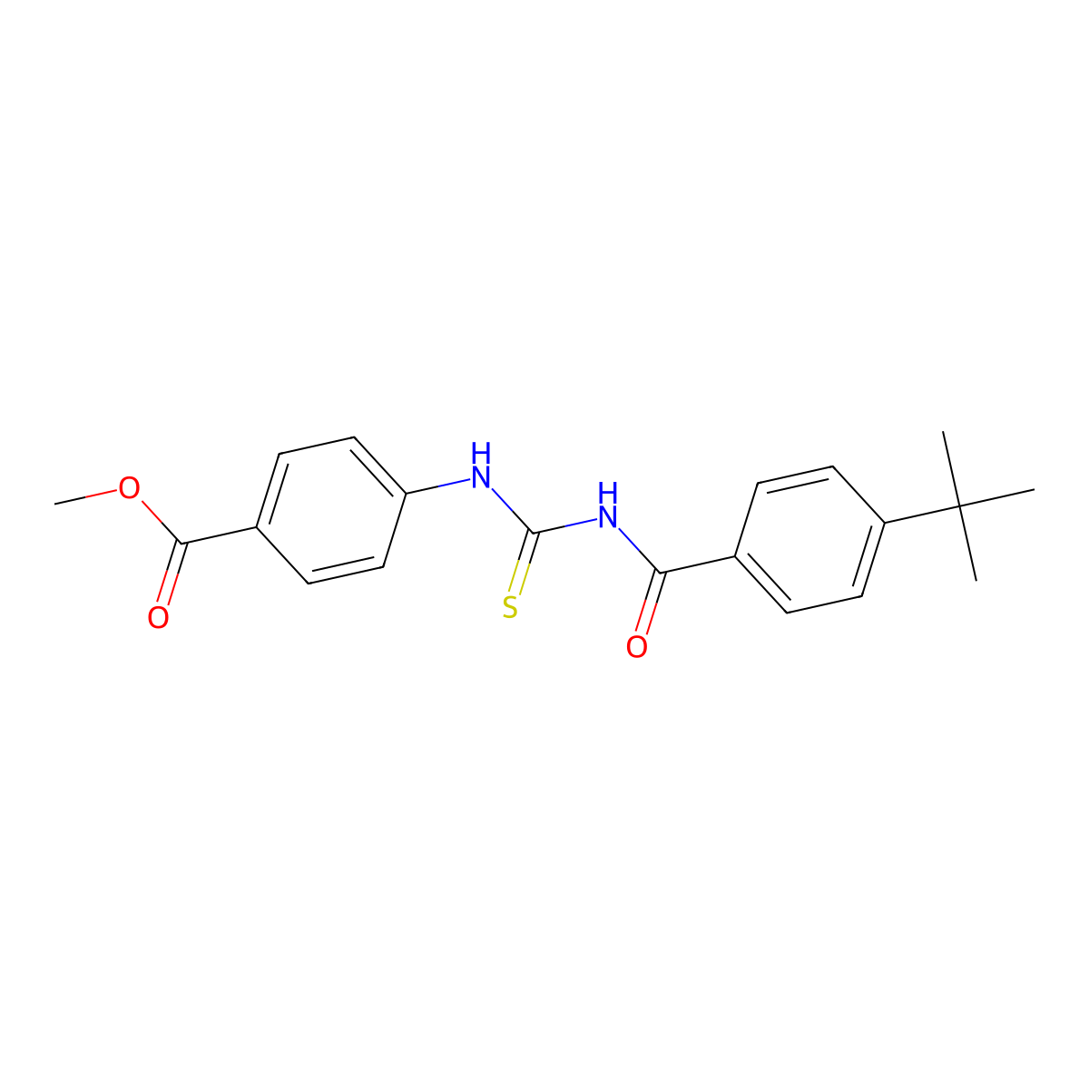 Methyl 4-[(4-tert-butylbenzoyl)carbamothioylamino]benzoate molecular structure, CAS 356078-06-3