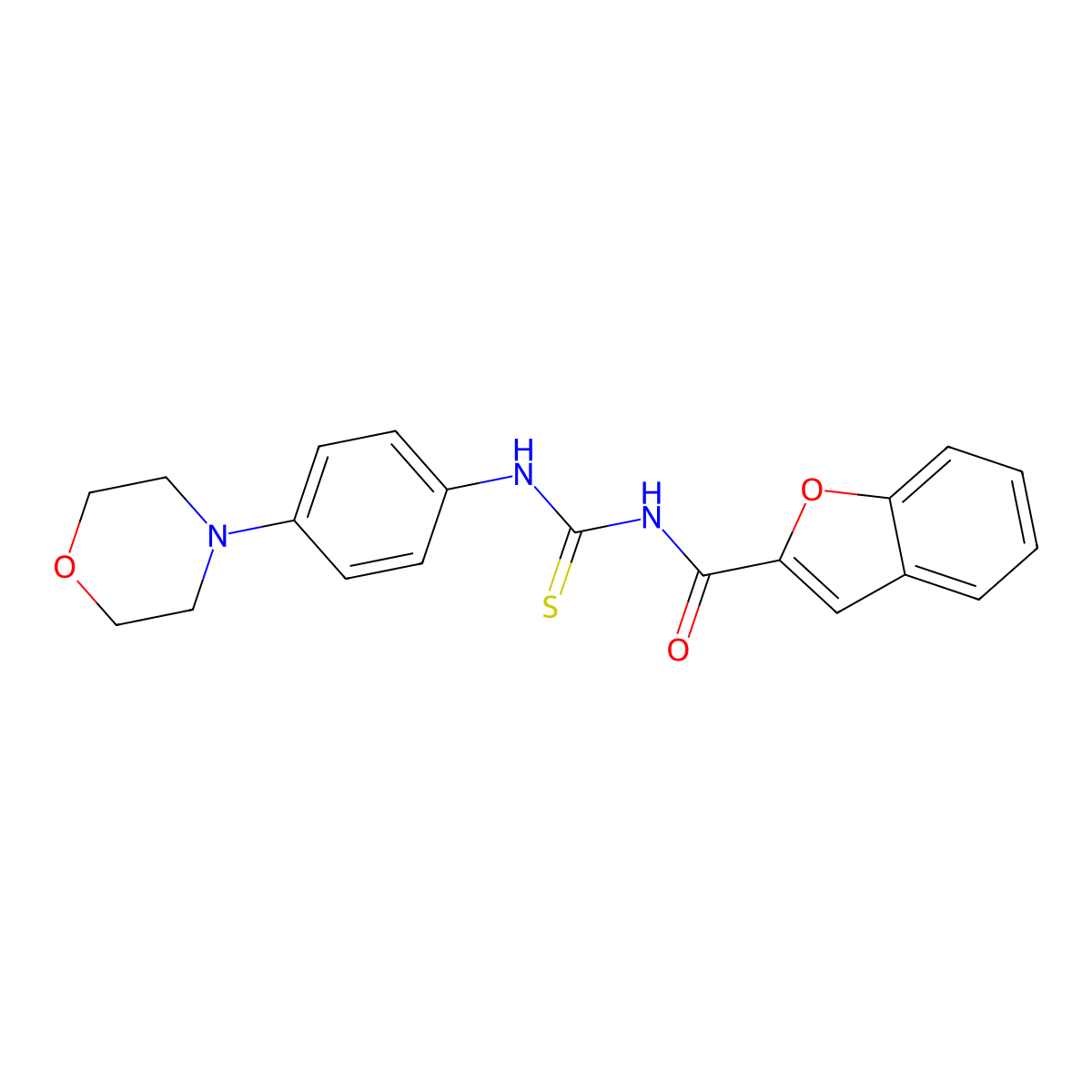 N-[(4-morpholin-4-ylphenyl)carbamothioyl]-1-benzofuran-2-carboxamide molecular structure, CAS 356078-18-7