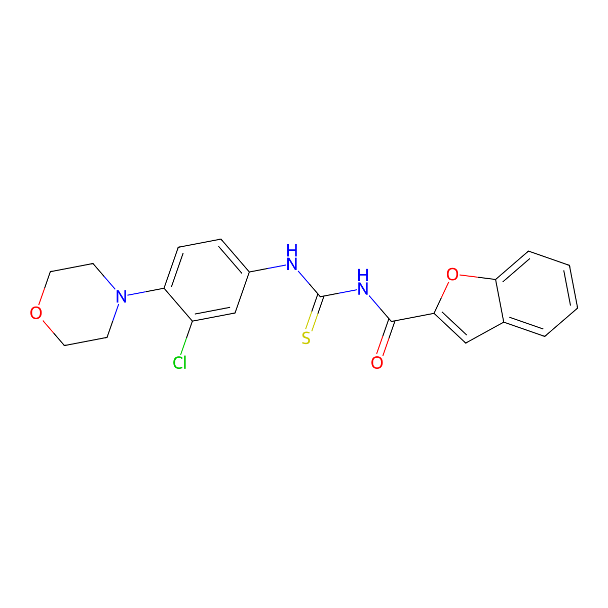 N-[(3-chloro-4-morpholin-4-ylphenyl)carbamothioyl]-1-benzofuran-2-carboxamide molecular structure, CAS 356078-20-1