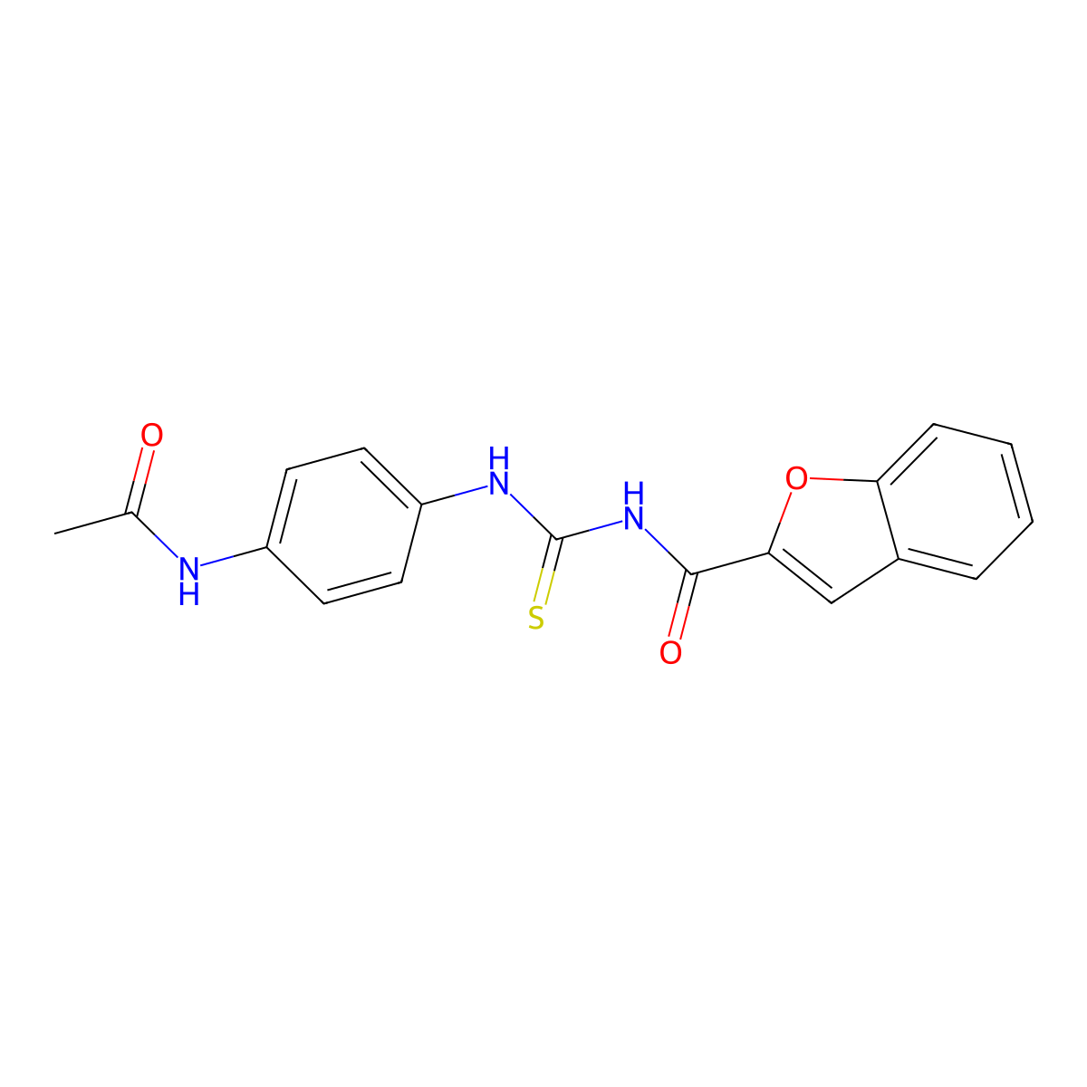 N-[(4-acetamidophenyl)carbamothioyl]-1-benzofuran-2-carboxamide molecular structure, CAS 356078-26-7