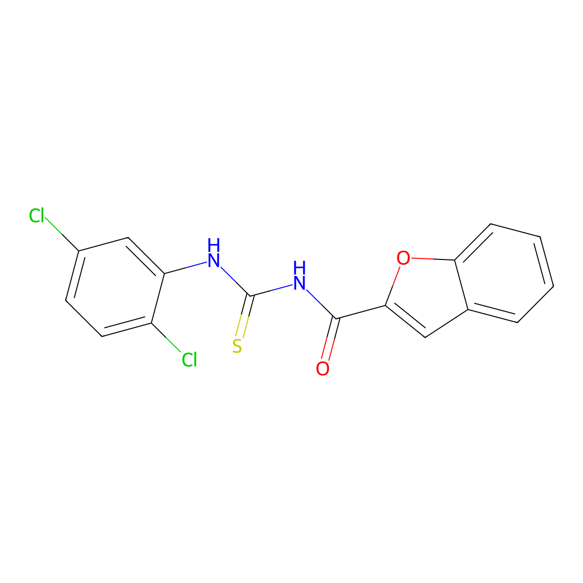 N-[(2,5-dichlorophenyl)carbamothioyl]-1-benzofuran-2-carboxamide molecular structure, CAS 356078-35-8