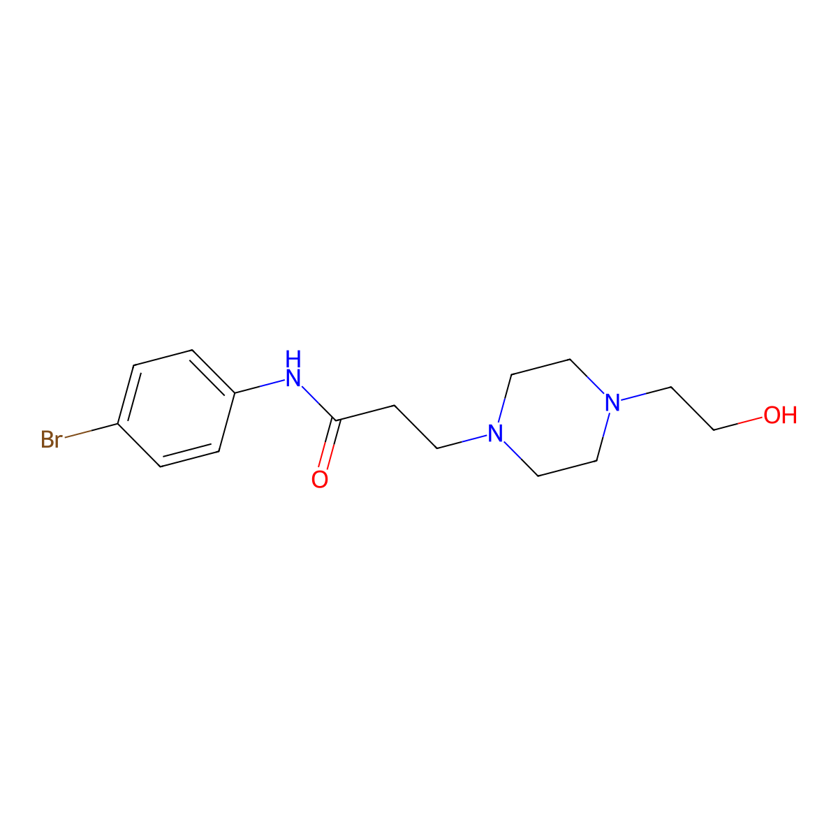 N-(4-bromophenyl)-3-[4-(2-hydroxyethyl)piperazin-1-yl]propanamide molecular structure, CAS 356078-36-9
