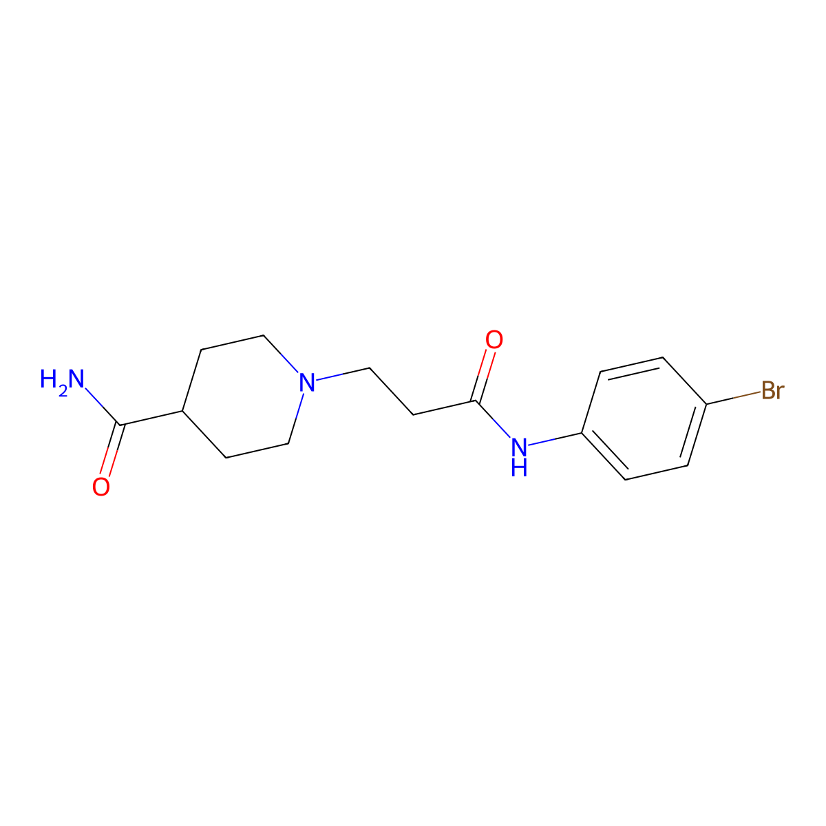 1-[3-(4-Bromoanilino)-3-oxopropyl]piperidine-4-carboxamide molecular structure, CAS 356078-39-2