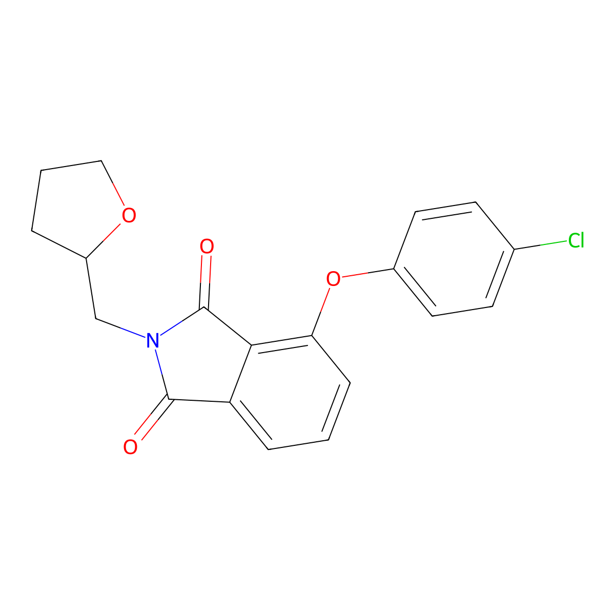 4-(4-Chlorophenoxy)-2-(oxolan-2-ylmethyl)isoindole-1,3-dione molecular structure, CAS 356078-43-8
