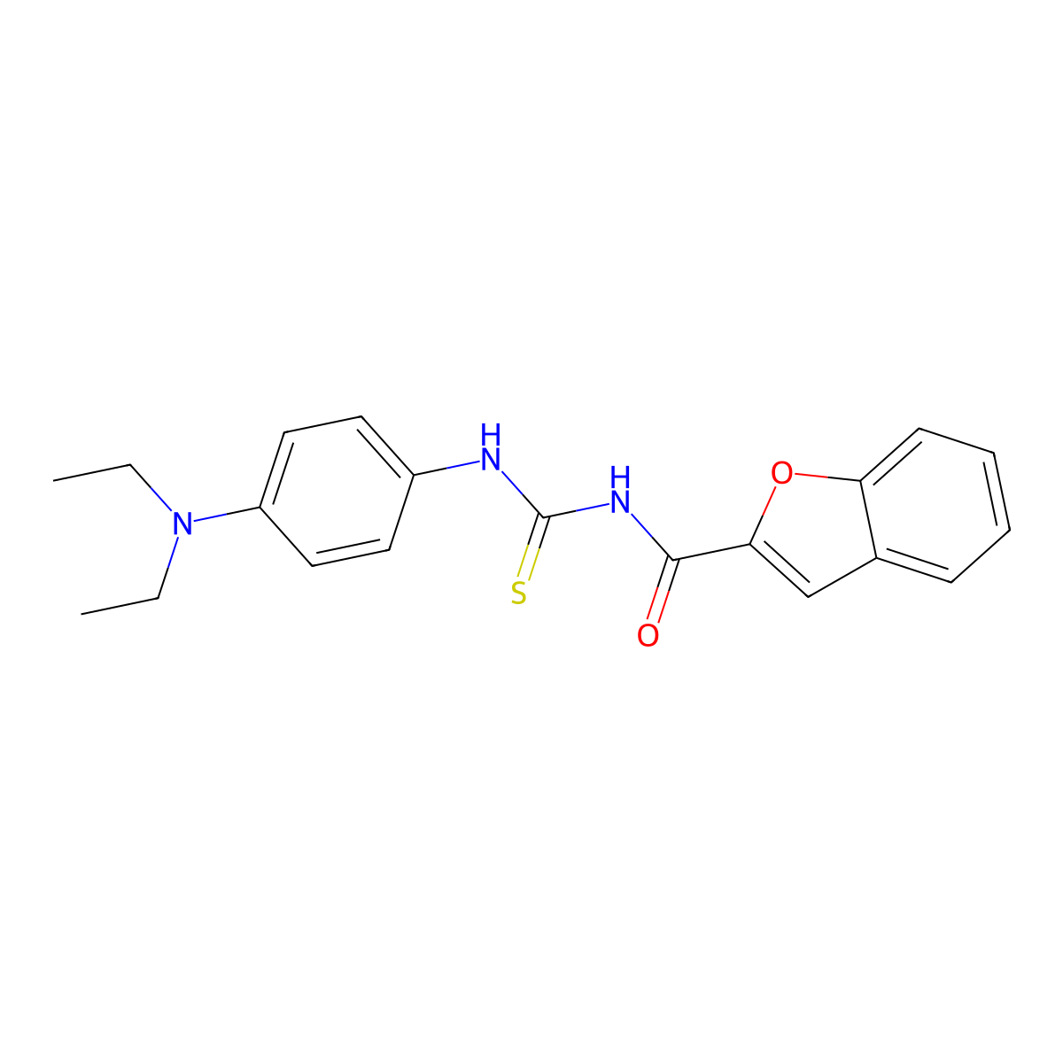 N-[[4-(diethylamino)phenyl]carbamothioyl]-1-benzofuran-2-carboxamide molecular structure, CAS 356078-44-9