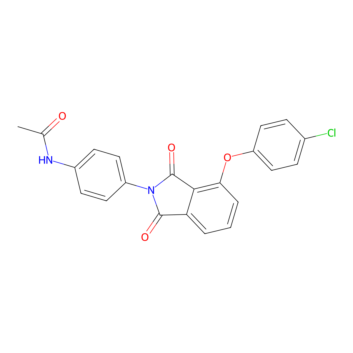 N-[4-[4-(4-chlorophenoxy)-1,3-dioxoisoindol-2-yl]phenyl]acetamide molecular structure, CAS 356078-46-1