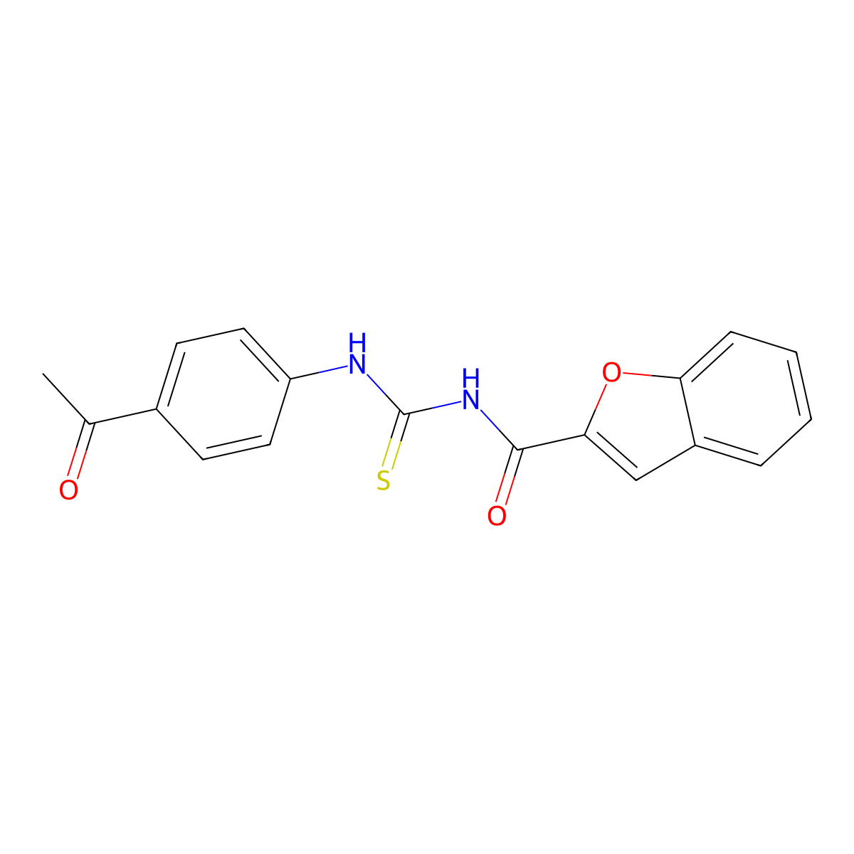 N-[(4-acetylphenyl)carbamothioyl]-1-benzofuran-2-carboxamide molecular structure, CAS 356078-47-2