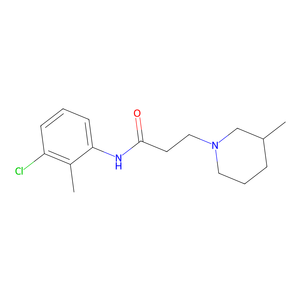 N-(3-chloro-2-methylphenyl)-3-(3-methylpiperidin-1-yl)propanamide molecular structure, CAS 356078-48-3