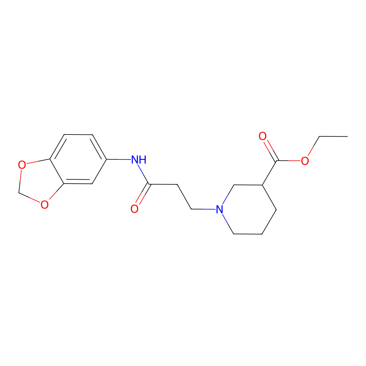 Ethyl 1-[3-(1,3-benzodioxol-5-ylamino)-3-oxopropyl]piperidine-3-carboxylate molecular structure, CAS 356078-51-8