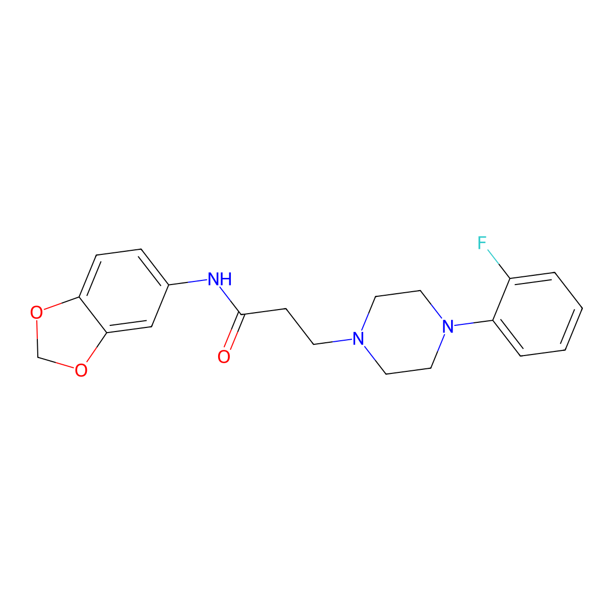 N-(1,3-benzodioxol-5-yl)-3-[4-(2-fluorophenyl)piperazin-1-yl]propanamide molecular structure, CAS 356078-60-9