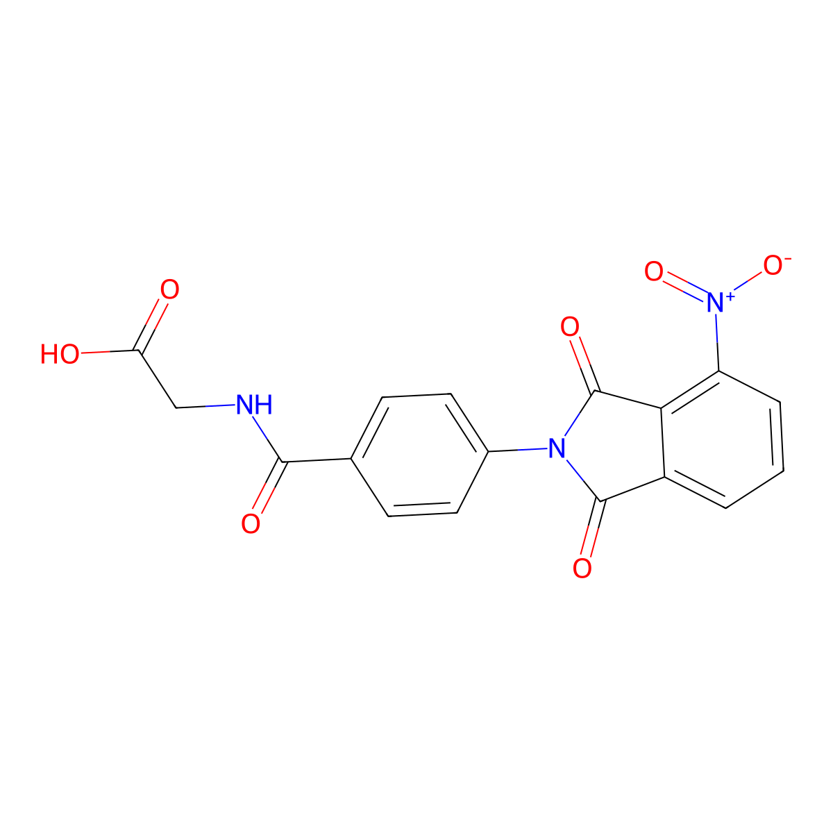 2-(4-(4-Nitro-1,3-dioxoisoindolin-2-yl)benzamido)acetic acid molecular structure, CAS 356078-63-2