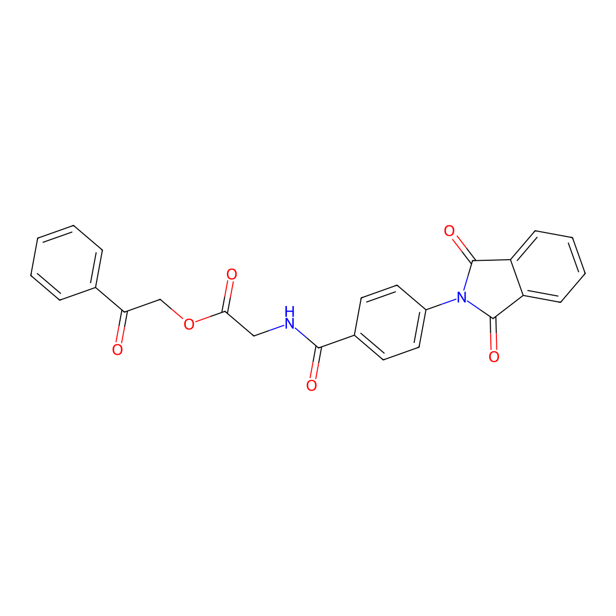 2-Oxo-2-phenylethyl 2-(4-(1,3-dioxoisoindolin-2-yl)benzamido)acetate molecular structure, CAS 356078-70-1