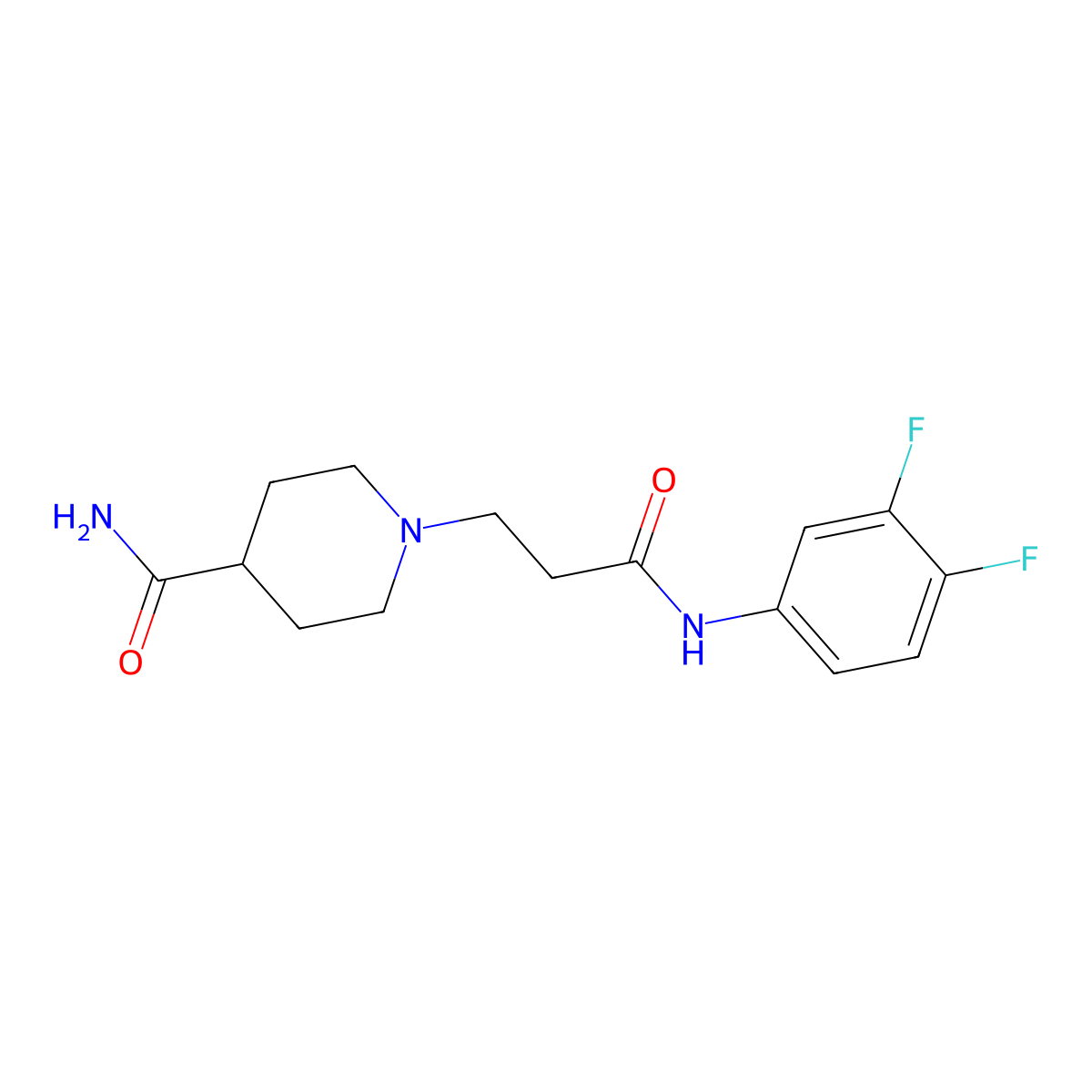 1-[3-(3,4-Difluoroanilino)-3-oxopropyl]piperidine-4-carboxamide molecular structure, CAS 356078-73-4