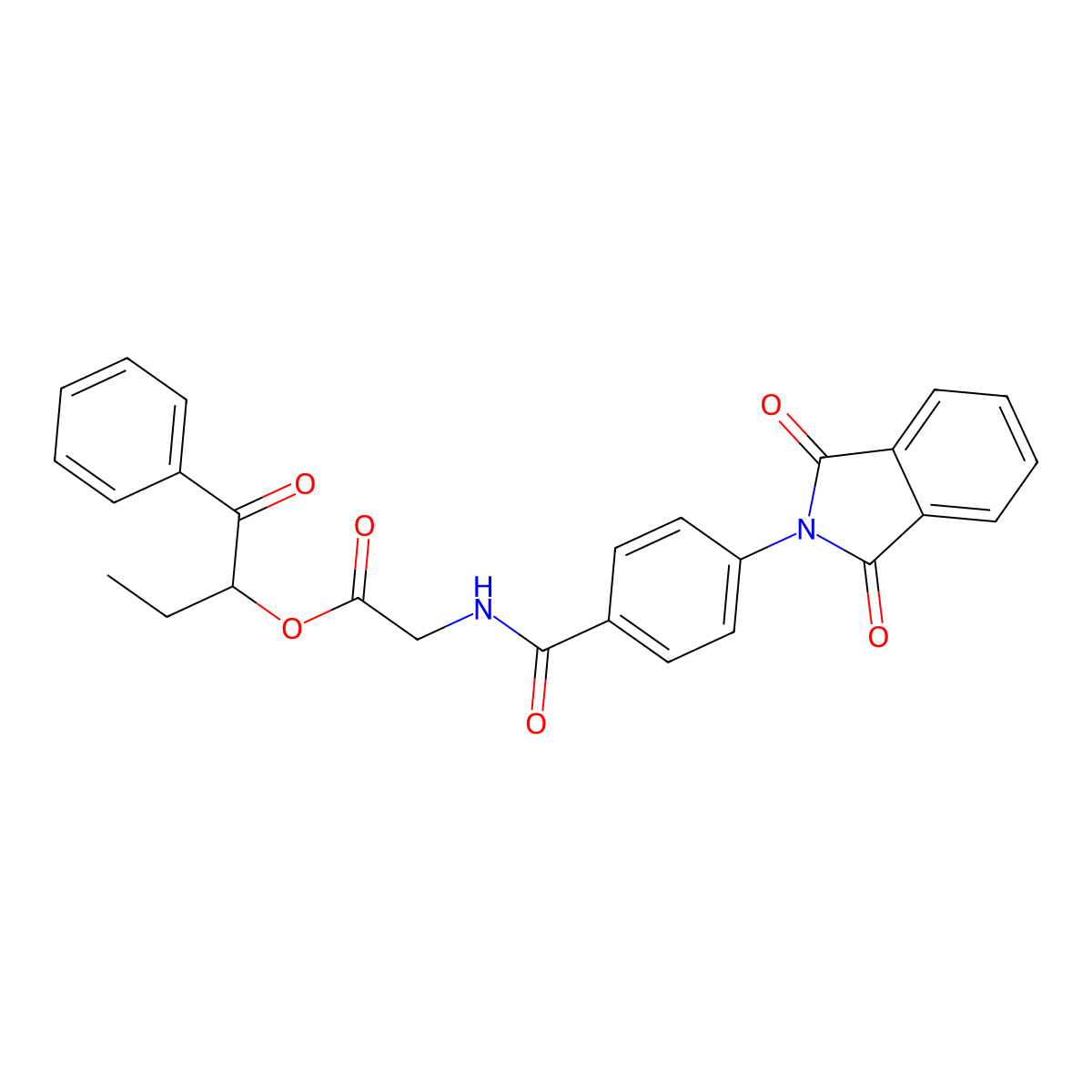 1-oxo-1-phenylbutan-2-yl N-{[4-(1,3-dioxo-1,3-dihydro-2H-isoindol-2-yl)phenyl]carbonyl}glycinate molecular structure, CAS 356078-75-6