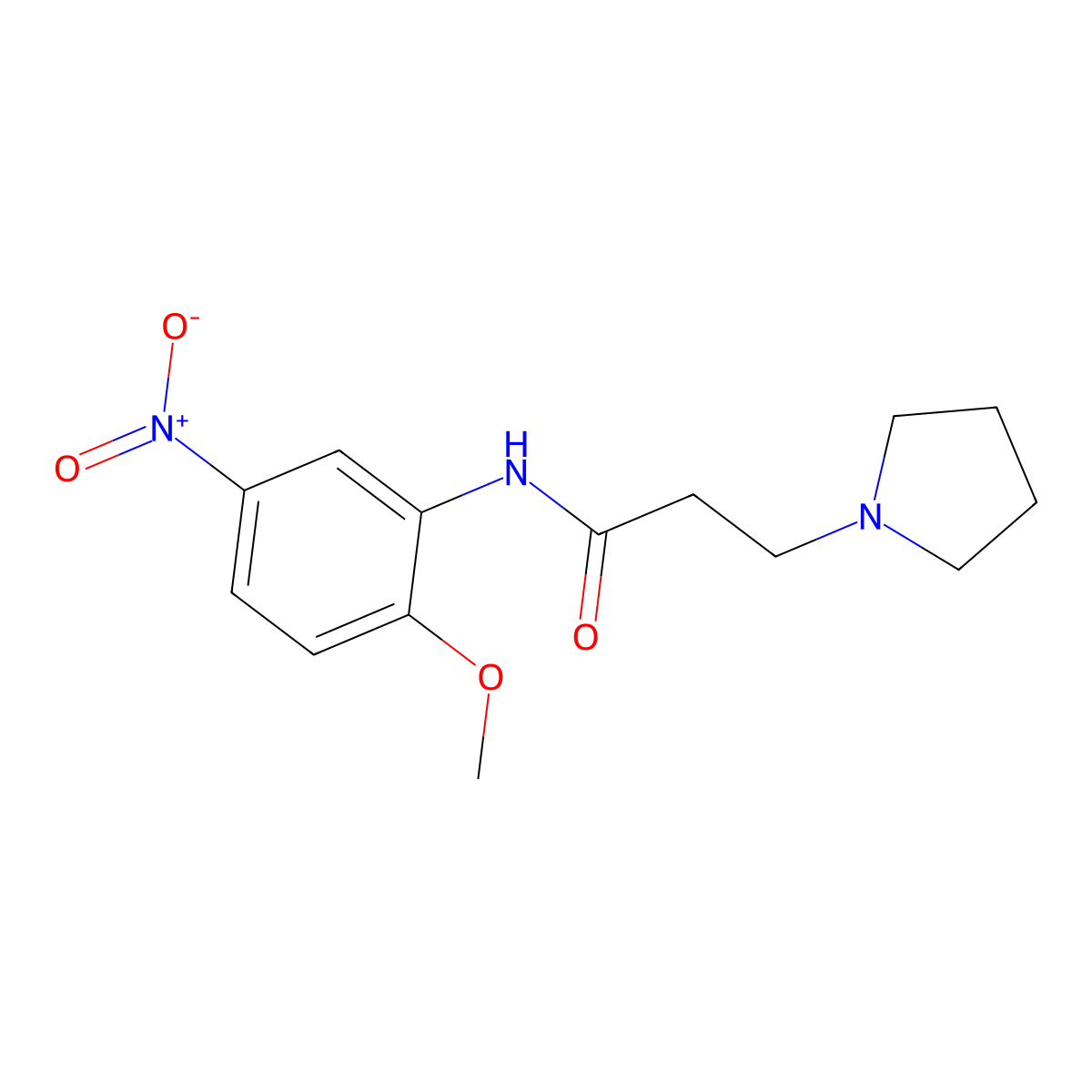 N-(2-methoxy-5-nitrophenyl)-3-(pyrrolidin-1-yl)propanamide molecular structure, CAS 356078-84-7