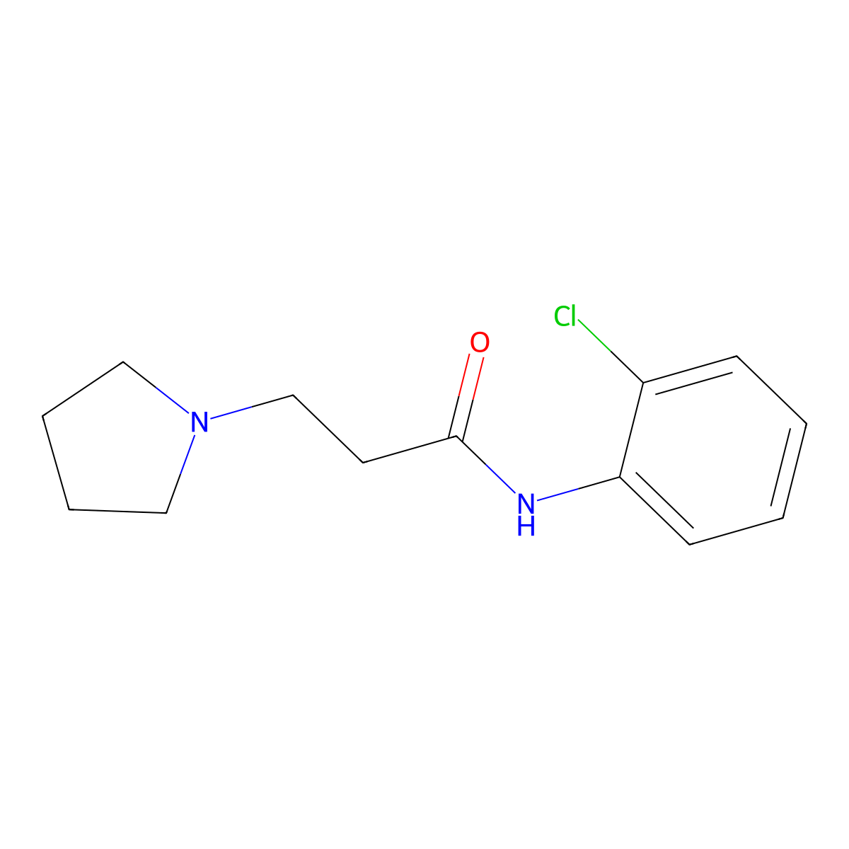 N-(2-chlorophenyl)-3-pyrrolidin-1-ylpropanamide molecular structure, CAS 356079-00-0