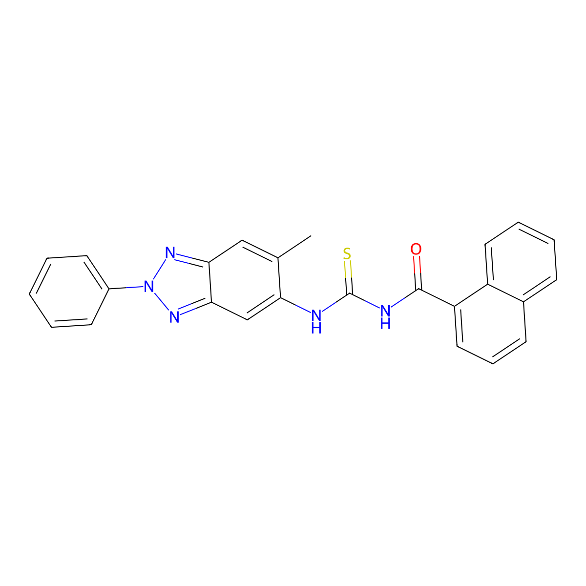 N-[(6-methyl-2-phenylbenzotriazol-5-yl)carbamothioyl]naphthalene-1-carboxamide molecular structure, CAS 356079-05-5