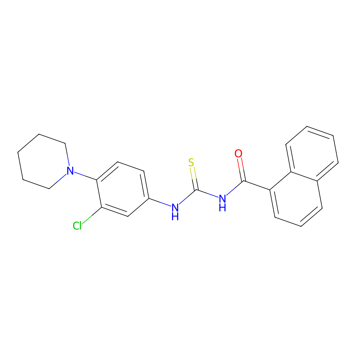 N-[(3-chloro-4-piperidin-1-ylphenyl)carbamothioyl]naphthalene-1-carboxamide molecular structure, CAS 356079-09-9