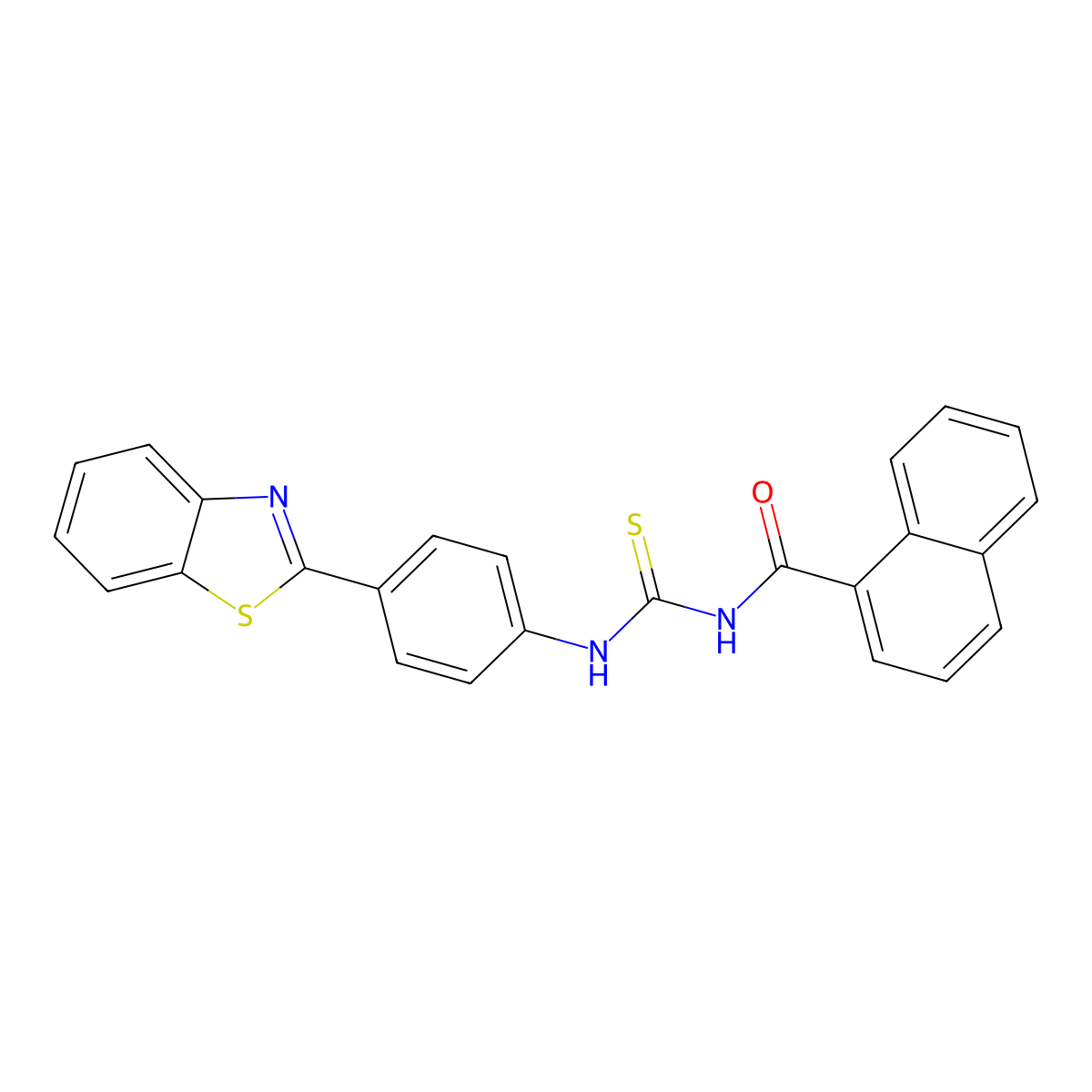 N-[[4-(1,3-benzothiazol-2-yl)phenyl]carbamothioyl]naphthalene-1-carboxamide molecular structure, CAS 356079-16-8