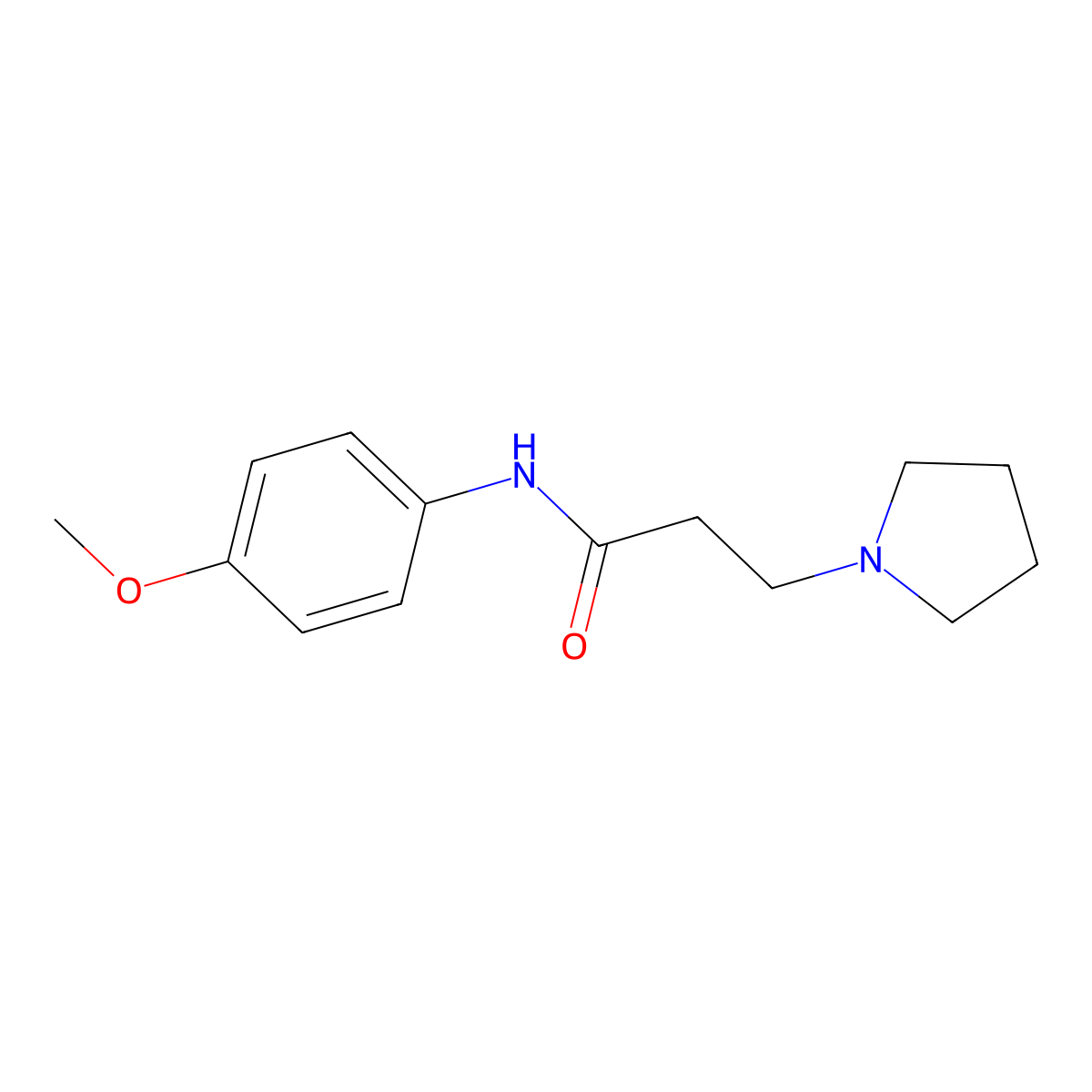 N-(4-methoxyphenyl)-3-pyrrolidin-1-ylpropanamide molecular structure, CAS 356079-19-1