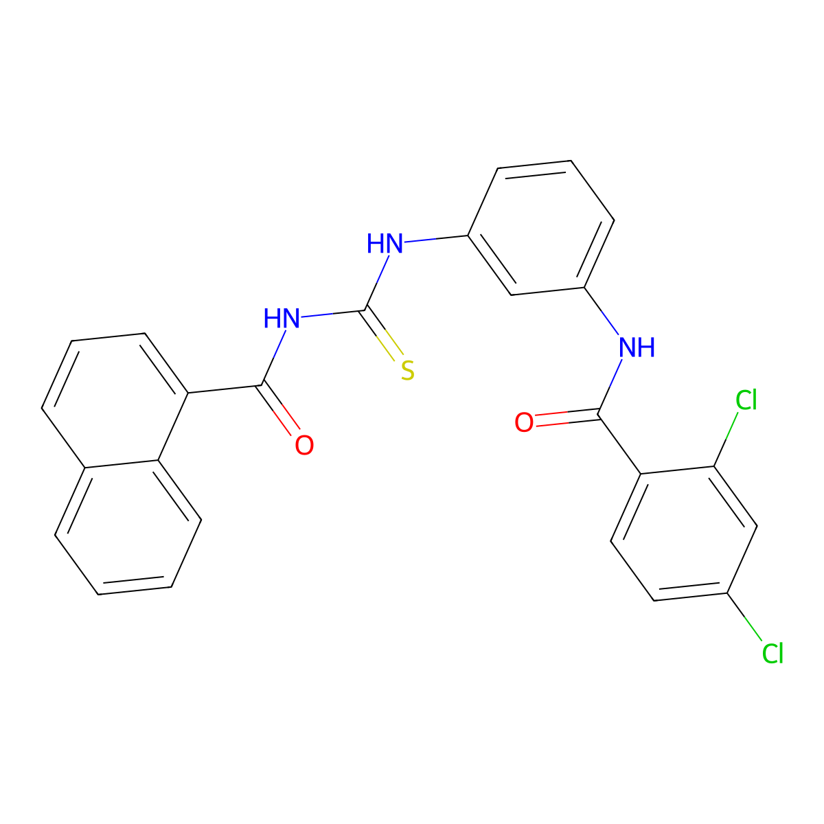 N-[[3-[(2,4-dichlorobenzoyl)amino]phenyl]carbamothioyl]naphthalene-1-carboxamide molecular structure, CAS 356079-24-8