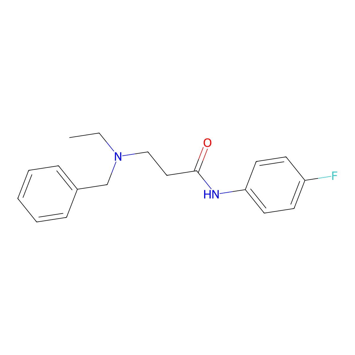 3-[benzyl(ethyl)amino]-N-(4-fluorophenyl)propanamide molecular structure, CAS 356079-27-1
