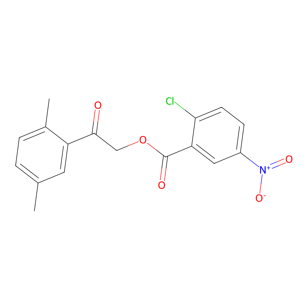 2-(2,5-Dimethylphenyl)-2-oxoethyl 2-chloro-5-nitrobenzoate molecular structure, CAS 356079-32-8