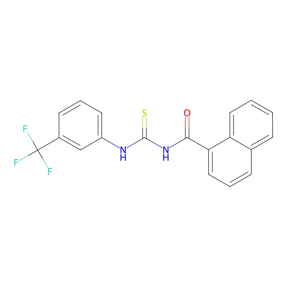 N-[[3-(trifluoromethyl)phenyl]carbamothioyl]naphthalene-1-carboxamide molecular structure, CAS 356079-48-6
